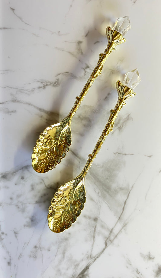 Gold Carved Mini Spoons